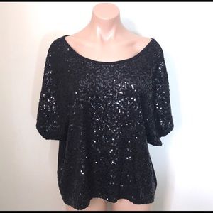 Metaphor Black Sequin Top New Years Party